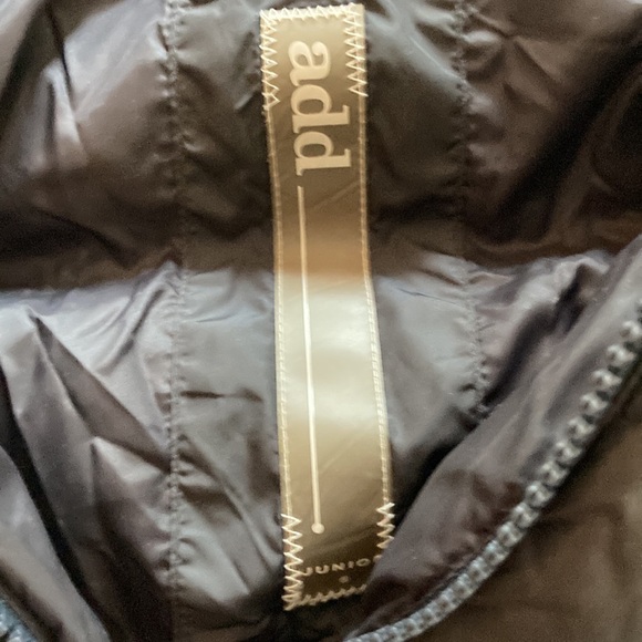 ADD DOWN***Black Belted Fur Hooded Coat***Size XXS - Picture 5 of 11